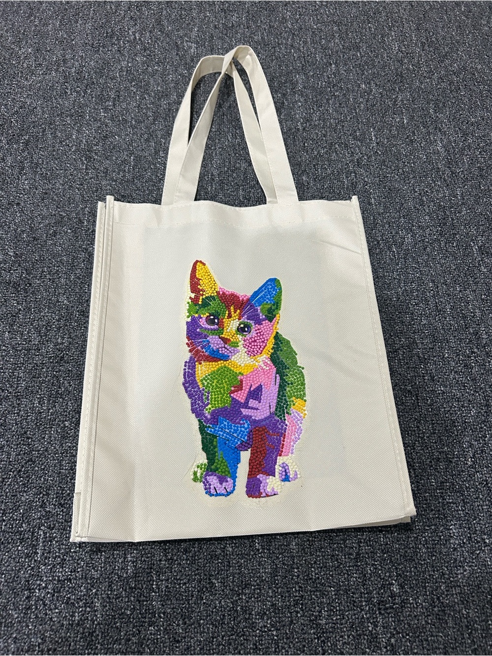 Blank Brand Multicolor Cat Tote Bag - Cream